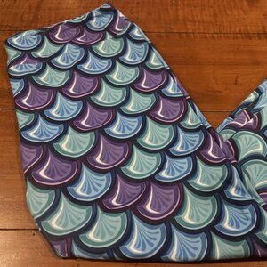 Ladies Buttery Soft Full Length Leggings- Mermaid- One Size